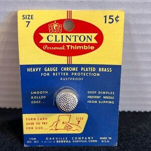 Vintage Sewing Thimble size 7 with packaging